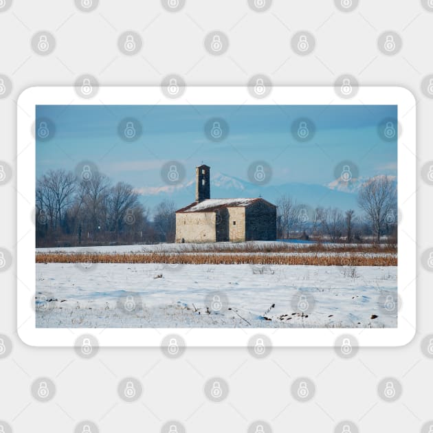 Rural Friulian Church Sticker by jojobob